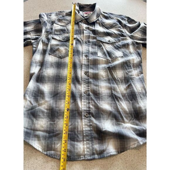 Wrangler Plaid Western Shirt Button Front Long Sleeve  Men's Sz Medium - Picture 8 of 9